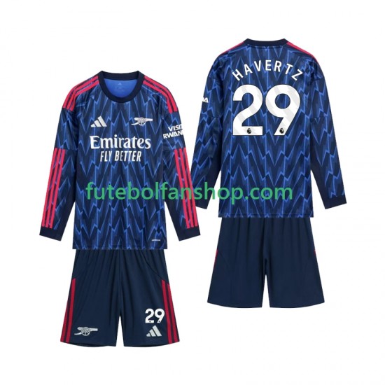 Camisola Alternativo Arsenal Havertz 29 Época 2025/2026 Manga Comprida ,Criança