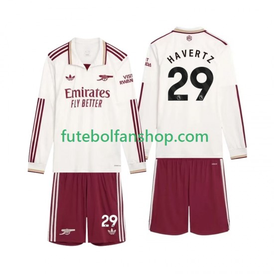 Camisola Alternativa (2ª) Arsenal Havertz 29 Época 2025/2026 Manga Comprida ,Criança