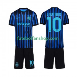 Camisola Principal Inter de Milão Lautaro Martinez 10 Época 2025/2026 Manga Curta ,Criança