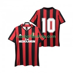 Camisola Principal AC Milan 10 Retro 1988 1989 Manga Curta ,Homem