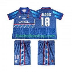Camisola Alternativo AC Milan BAGGIO 18 Retro 1995 1996 Manga Curta ,Criança