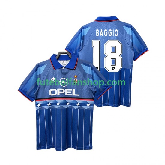 Camisola Alternativo AC Milan BAGGIO 18 Retro 1995 1996 Manga Curta ,Homem