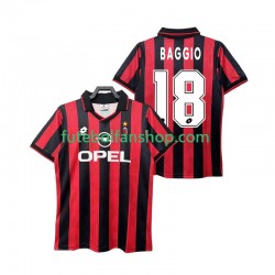 Camisola Principal AC Milan BAGGIO 18 Retro 1995 1996 Manga Curta ,Homem
