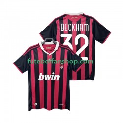Camisola Principal AC Milan BECKHAM 32 Retro 2009 2010 Manga Curta ,Homem