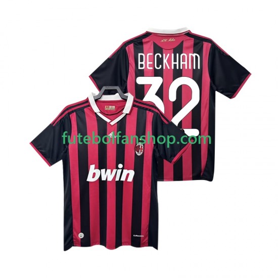 Camisola Principal AC Milan BECKHAM 32 Retro 2009 2010 Manga Curta ,Homem