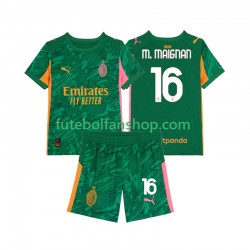 Camisola Alternativo Guarda-redes AC Milan Mike Maignan 16 Época 2025/2026 Manga Curta ,Criança