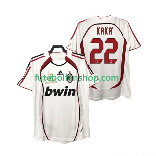 Camisola Alternativo AC Milan KAKA 22 Retro 2006 2007 Manga Curta ,Homem
