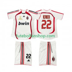 Camisola Alternativo AC Milan KAKA 22 Retro 2006 2007 Manga Curta ,Criança
