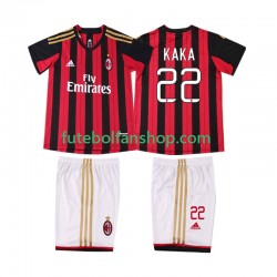 Camisola Principal AC Milan KAKA 22 Retro 2013 2014 Manga Curta ,Criança