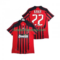 Camisola Principal AC Milan KAKA 22 Retro 2007 2008 Manga Curta ,Homem