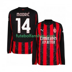 Camisola Principal AC Milan Luca Modric 14 Época 2025/2026 Manga Comprida ,Homem