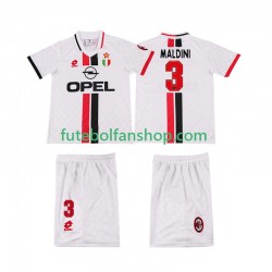 Camisola Alternativo AC Milan MALDINI 3 Retro 1996 1997 Manga Curta ,Criança