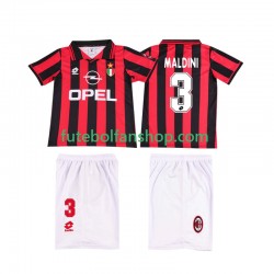 Camisola Principal AC Milan MALDINI 3 Retro 1996 1997 Manga Curta ,Criança