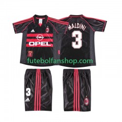 Camisola Alternativa (2ª) AC Milan MALDINI 3 Retro 1998 1999 Manga Curta ,Criança
