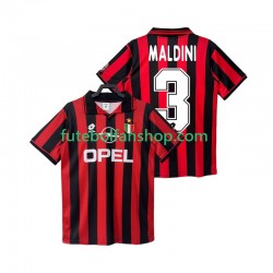 Camisola Principal AC Milan MALDINI 3 Retro 1996 1997 Manga Curta ,Homem