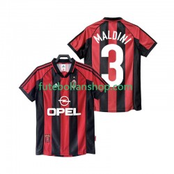 Camisola Principal AC Milan MALDINI 3 Retro 1998 1999 Manga Curta ,Homem