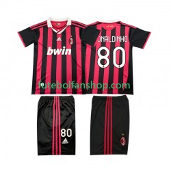 Camisola Principal AC Milan RONALDINHO 80 Retro 2009 2010 Manga Curta ,Criança