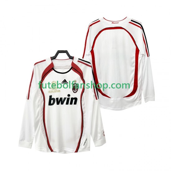Camisola Alternativo AC Milan Retro 2006 2007 Manga Comprida ,Homem