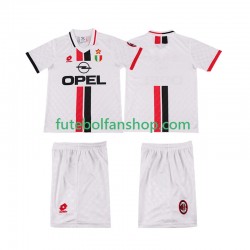 Camisola Alternativo AC Milan Retro 1996 1997 Manga Curta ,Criança