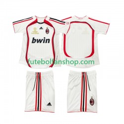 Camisola Alternativo AC Milan Retro 2006 2007 Manga Curta ,Criança