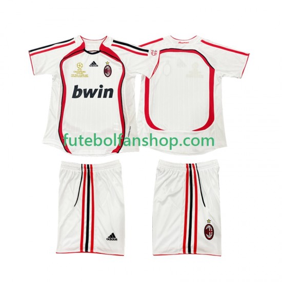 Camisola Alternativo AC Milan Retro 2006 2007 Manga Curta ,Criança