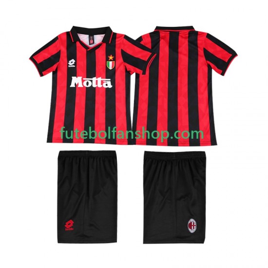 Camisola Principal AC Milan Retro 1993 1994 Manga Curta ,Criança