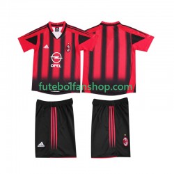 Camisola Principal AC Milan Retro 2004 2005 Manga Curta ,Criança