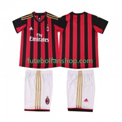Camisola Principal AC Milan Retro 2013 2014 Manga Curta ,Criança