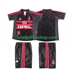 Camisola Alternativa (2ª) AC Milan Retro 1998 1999 Manga Curta ,Criança