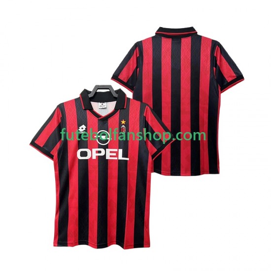 Camisola Principal AC Milan Retro 1995 1996 Manga Curta ,Homem