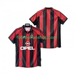 Camisola Principal AC Milan Retro 1998 1999 Manga Curta ,Homem