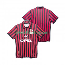 Camisola Principal AC Milan Retro 1999 2000 Manga Curta ,Homem