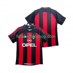 Camisola Principal AC Milan Retro 2000 2002 Manga Curta ,Homem