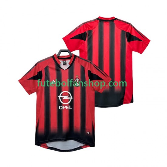 Camisola Principal AC Milan Retro 2004 2005 Manga Curta ,Homem
