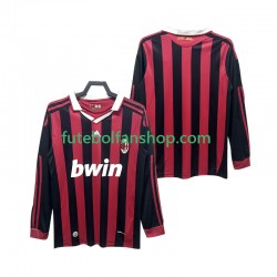 Camisola Principal AC Milan Retro 2009 2010 Manga Comprida ,Homem