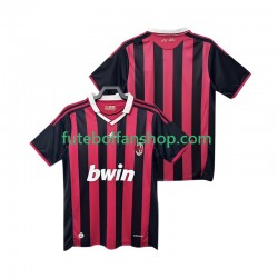 Camisola Principal AC Milan Retro 2009 2010 Manga Curta ,Homem