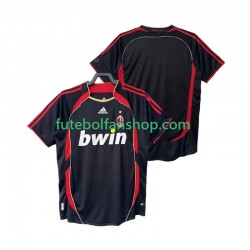 Camisola Alternativa (2ª) AC Milan Retro 2006 2007 Manga Curta ,Homem
