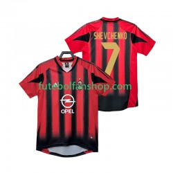 Camisola Principal AC Milan SHEVCHENKO 7 Retro 2004 2005 Manga Curta ,Homem