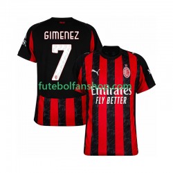 Camisola Principal AC Milan Santiago Gimenez 7 Época 2025/2026 Manga Curta ,Homem