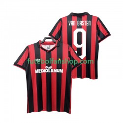 Camisola Principal AC Milan VAN BASTEN 9 Retro 1990 1991 Manga Curta ,Homem