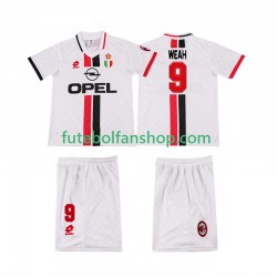 Camisola Alternativo AC Milan WEAH 8 Retro 1996 1997 Manga Curta ,Criança