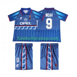 Camisola Alternativo AC Milan WEAH 9 Retro 1995 1996 Manga Curta ,Criança