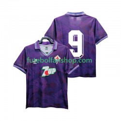 Camisola Principal ACF Fiorentina 9 Retro 1992 1993 Manga Curta ,Homem