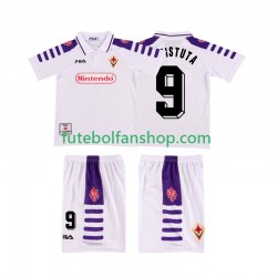 Camisola Alternativo ACF Fiorentina BASTUTA 9 Retro 1998 1999 Manga Curta ,Criança