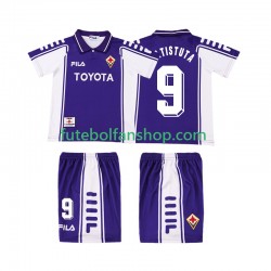Camisola Principal ACF Fiorentina BASTUTA 9 Retro 1999 2000 Manga Curta ,Criança