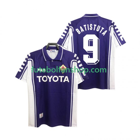 Camisola Principal ACF Fiorentina BASTUTA 9 Retro 1999 2000 Manga Curta ,Homem