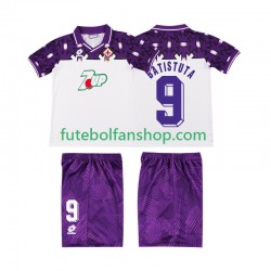 Camisola Alternativo ACF Fiorentina BATISTUTA 9 Retro 1992 1993 Manga Curta ,Criança