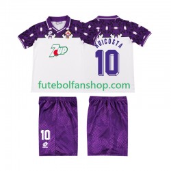Camisola Alternativo ACF Fiorentina RUI COSTA 10 Retro 1992 1993 Manga Curta ,Criança