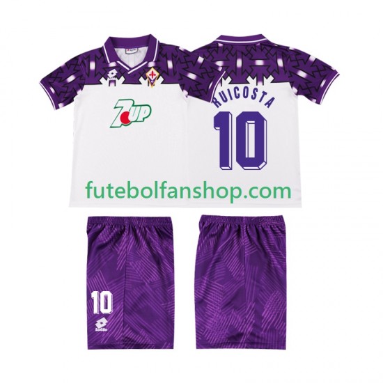 Camisola Alternativo ACF Fiorentina RUI COSTA 10 Retro 1992 1993 Manga Curta ,Criança Camisola Alternativo ACF Fiorentina RUI COSTA 10 Retro 1992 1993 Manga Curta ,Criança