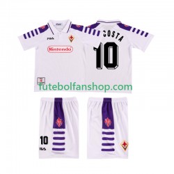 Camisola Alternativo ACF Fiorentina RUI COSTA 10 Retro 1998 1999 Manga Curta ,Criança